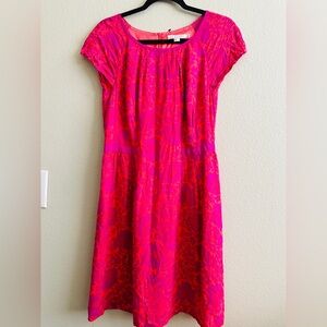 NWOT Boden Easy Day Pink Orange Floral Knee Length Dress in US 6/UK 10